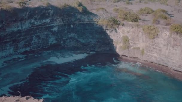 Красиві Сломанной Пляжу Нуса Пеніда Балі Індонезія — стокове відео
