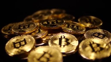 Makro closeup kripto Döviz Alım Bitcoin iplik sikke 