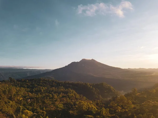 Vulkaan Batur Tijdens Prachtige Zonsopgang Bali Indonesië — Stockfoto