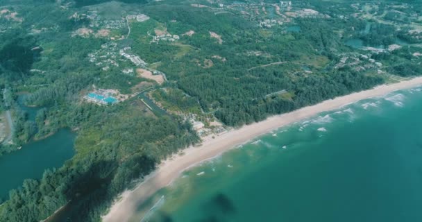 Veduta Aerea Della Bellissima Spiaggia Tropicale Layan Bangtao Phuket Veduta — Video Stock