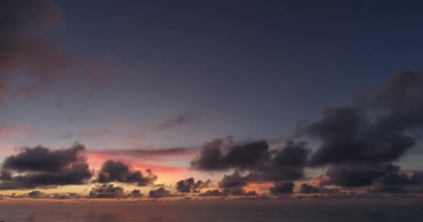 Aerial Drone View Sky Beautiful Colorful Sunset Quickly Moving Clouds — Stock Video