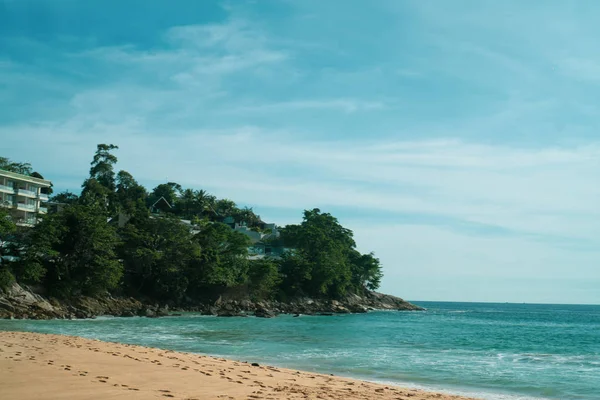 Blick Vom Sandstrand Auf Hotel Thailand — Stockfoto