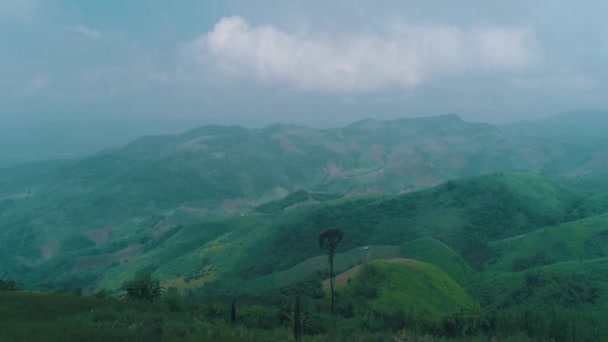 Vista Aérea Drone Belas Montanhas Paisagem Área Chiang Rai Durante — Vídeo de Stock