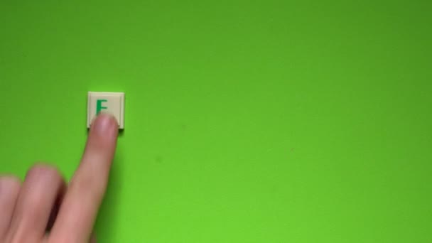 Woman Hand Creating Word Finance Letters Green Screen Background — Stock Video