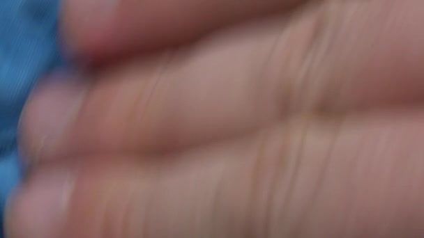Makro Closeup Fotoğraf Makinesinin Objektifi Bez Ağır Çekimde Video Ile — Stok video