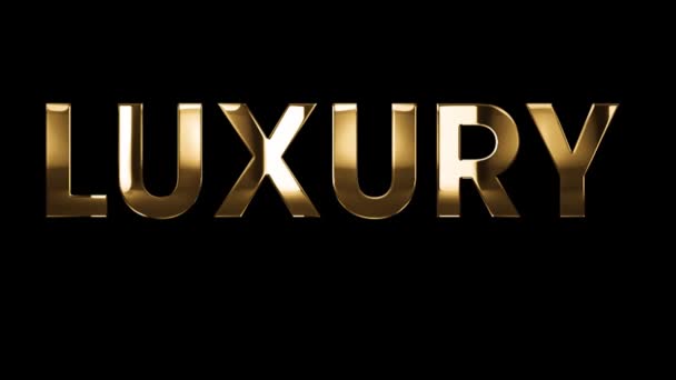 Luxus Életmód Arany Betűkkel Mint Fekete Háttér Szöveg Animálása — Stock videók