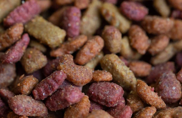 stock image Closeup macro of colorful dry dog or cat food