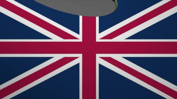 Анимированные Часы Отсчитывают Время Концепция Референдума Брексите Великобритании Флагами Часами — стоковое видео