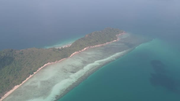 Luchtfoto Drone Uitzicht Prachtige Tropische Koh Kradan Paradise Island Thailand — Stockvideo