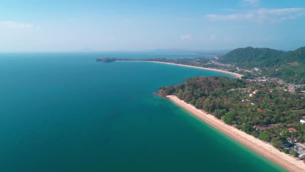 Aerial Drone Utsikt Över Vackra Tropiska Koh Lanta Paradise Island — Stockvideo