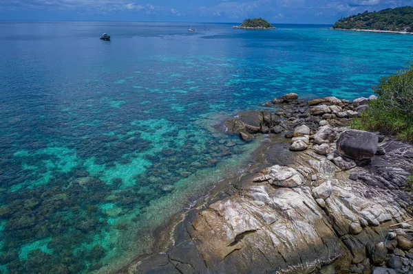 Antenn Drönare Visa Del Rocky Paradise Koh Kra Island Med — Stockfoto