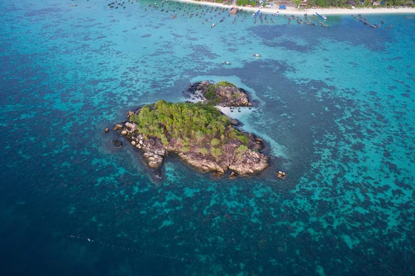 Vista Aérea Drone Paraíso Tropical Surpreendente Ilha Koh Kra Com — Fotografia de Stock