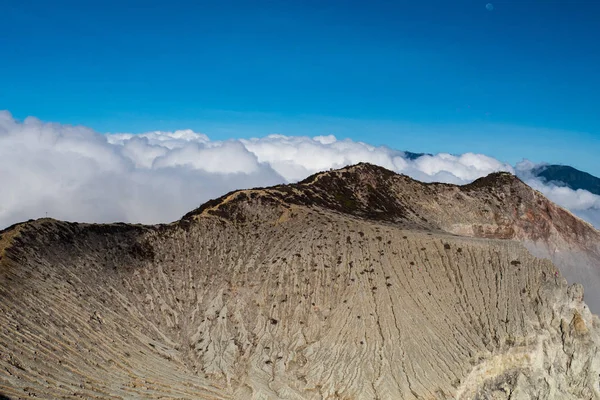 Luchtfoto Van Prachtige Ijen Vulkaankrater Randen Java Indonesië — Stockfoto