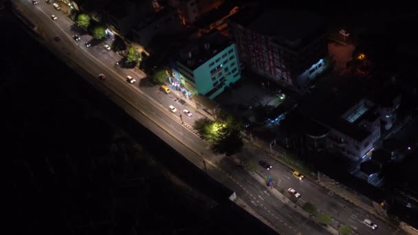 Utsikt Från Hög Upphov Byggnad Kuala Lumpur City Skyline Natten — Stockvideo