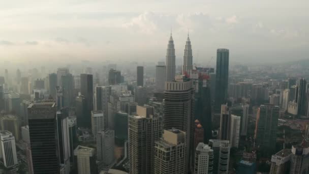 Vista Grattacielo Kuala Lumpur Skyline Città Notte — Video Stock