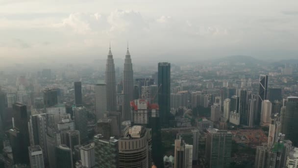 Vue Immeuble Grande Hauteur Kuala Lumpur Ville Skyline Nuit — Video