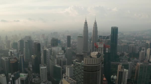 Vista Grattacielo Kuala Lumpur Skyline Città Notte — Video Stock