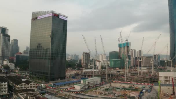 Uitzicht Vanaf Het Hoogbouw Gebouw Van Skyline Van Stad Kuala — Stockvideo