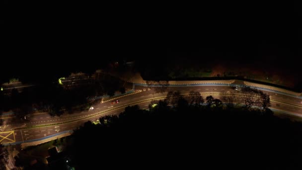 Vista Grattacielo Kuala Lumpur Skyline Città Notte — Video Stock