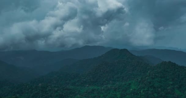 Aerial Drone View Beautiful Mountain Landscape Phangnga Cloudy Day Ταϊλάνδη — Αρχείο Βίντεο