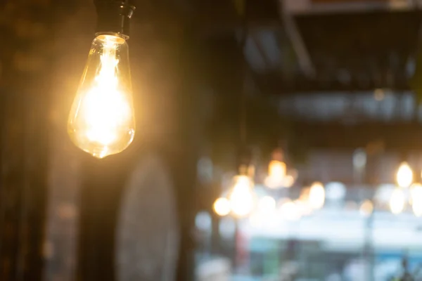 Dekorative Antike Glühbirnen Edison Stil Restaurant Oder Café — Stockfoto