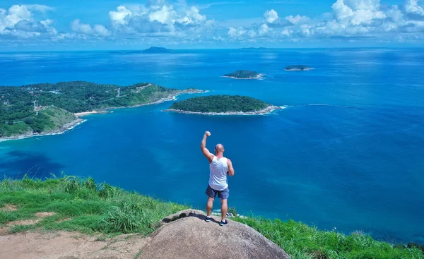 Vista Aérea Montanha Barragem Pha Hin Para Ver Praia Nai — Fotografia de Stock