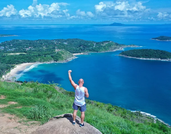 Vista Aérea Montanha Barragem Pha Hin Para Ver Praia Nai — Fotografia de Stock