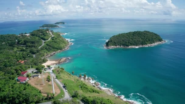 Vista Aérea Desde Montaña Presa Pha Hin Para Ver Playa — Vídeo de stock