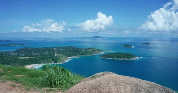 Vista Aérea Desde Montaña Presa Pha Hin Para Ver Playa — Vídeo de stock