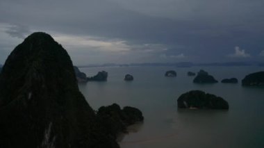 Hava manzaralı Phang Nga Körfezi, Samet Nang 'dan Güzel Manzara Bakış açısı, Phang Nga, Tayland