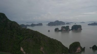 Hava manzaralı Phang Nga Körfezi, Samet Nang 'dan Güzel Manzara Bakış açısı, Phang Nga, Tayland