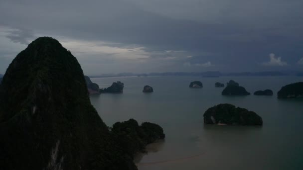 Widok Lotu Ptaka Zatoka Phang Nga Piękny Widok Samet Nang — Wideo stockowe