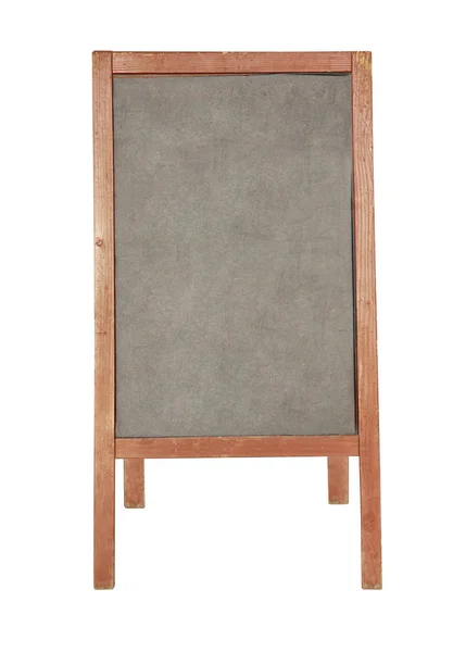 Empty wooden menu message chalkboard isolated on white. — Stock Photo, Image