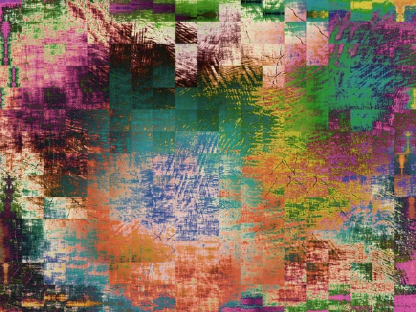 Abstracte Veelkleurige Achtergrond Met Vierkante Geometrische Vormen Digitaal Gegenereerde Afbeelding — Stockfoto