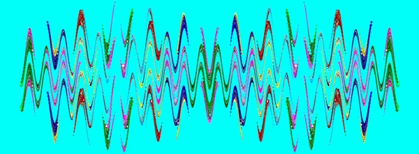 Veelkleurig Zigzag Abstract Golvend Patroon Azuurblauwe Achtergrond Digitaal Gegenereerd Beeld — Stockfoto