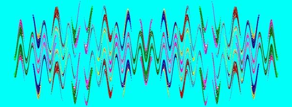 Многоцветный Зигзагообразный Абстрактный Рисунок Волн Лазурном Фоне Цифровое Изображение — стоковое фото