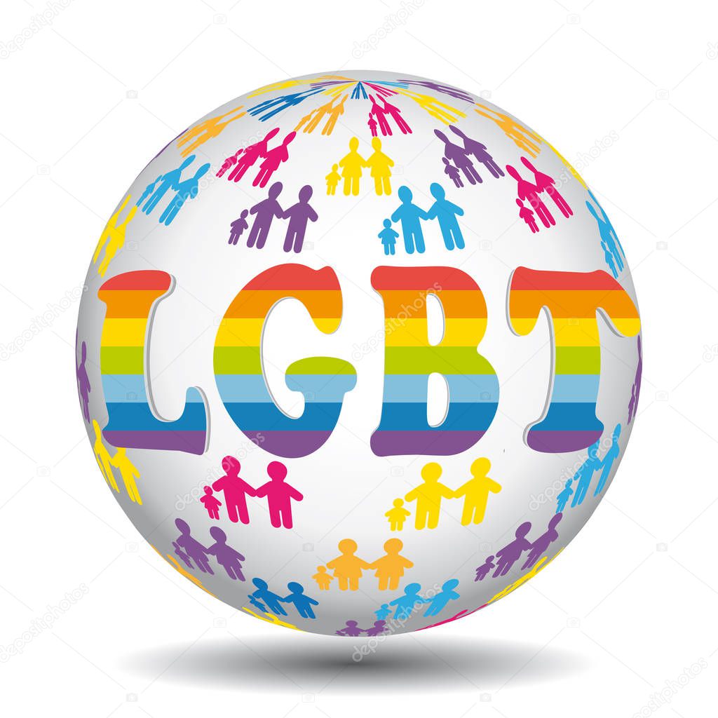 Love LGBT vector icon world.