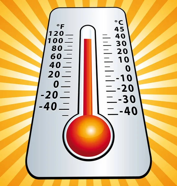 Heat Wave Maximal Temperatur Termometern Vektorillustration — Stock vektor