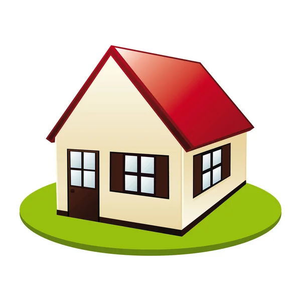 Cute Little House Real Estate Vector Icon — Stock Vector