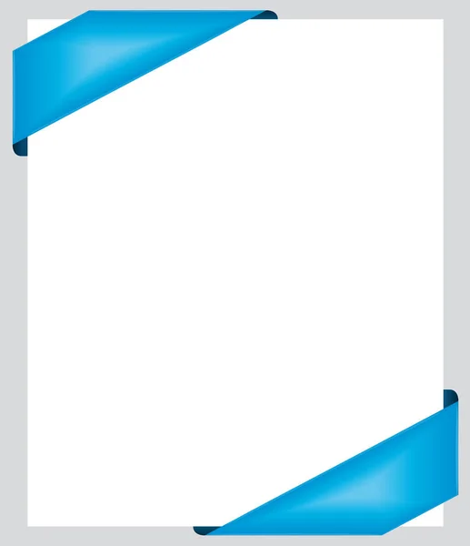 带有蓝色丝带的通讯或礼品卡模板 向量背景 — 图库矢量图片