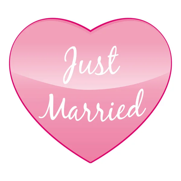 結婚したばかりなのにピンクのハートベクトルイラスト — ストックベクタ
