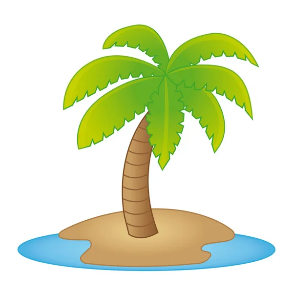 Prachtige Palm Het Eiland Vector Illustratie Paradise Concept — Stockvector