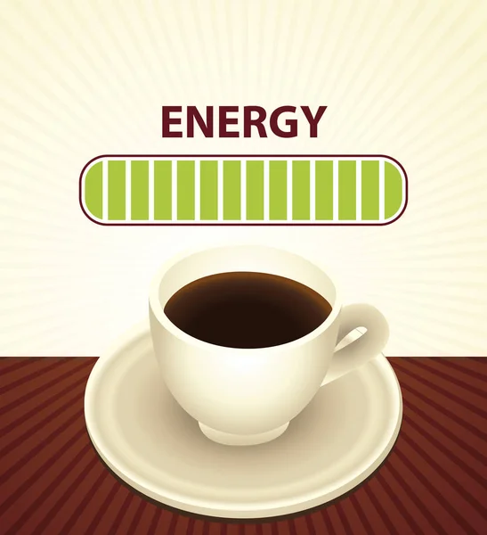 Schwarzer Kaffee Mit Energieriegel Vektorillustration — Stockvektor