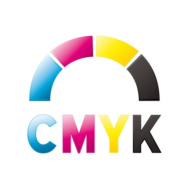 Cmyk baskı renkleri. Vektör çizimi.