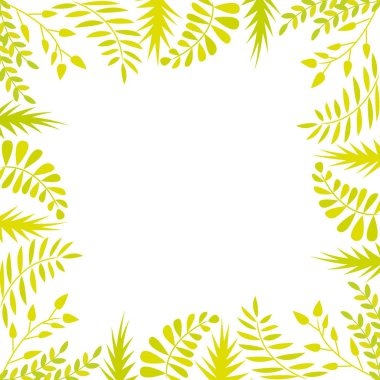 Yeşil metin için boşluk ile beyaz arka plan üzerinde kenarbırakır. Vektör taze çerçeve.