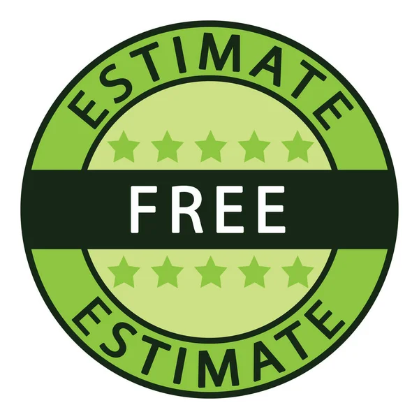 Free Estimate Green Free Estimate Label Icon — Stock Photo, Image