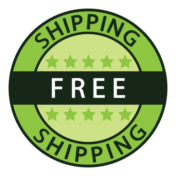 Free Shipping Green Free Shipping Label Icon — Stock Photo, Image
