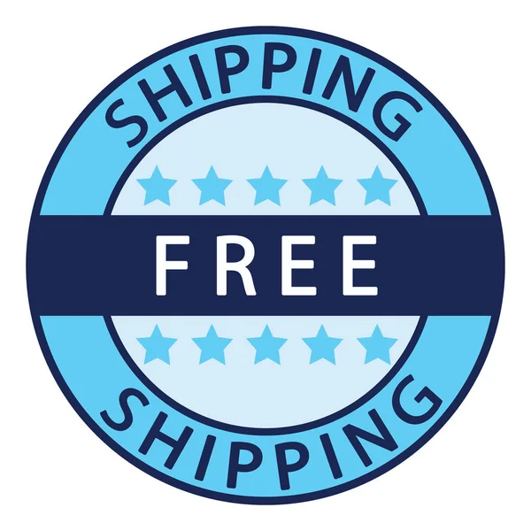 Free Shipping Blue Free Shipping Label Icon — Stock Photo, Image