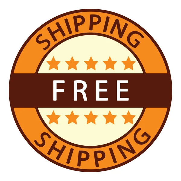 Free Shipping Orange Free Shipping Label Icon — Stock Photo, Image