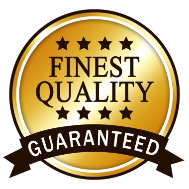 En iyi kalite garanti. Altın simge illüstrasyonu.